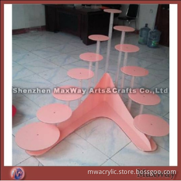 Pink Round Finely Designed Lucite Cupcake Stand Rack